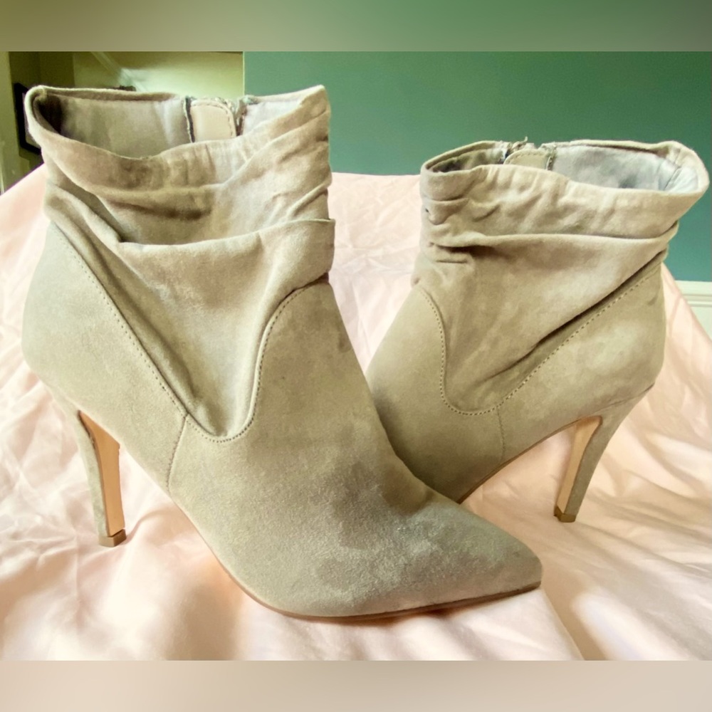 Fergalicious Slouchy Taupe Heel Boots